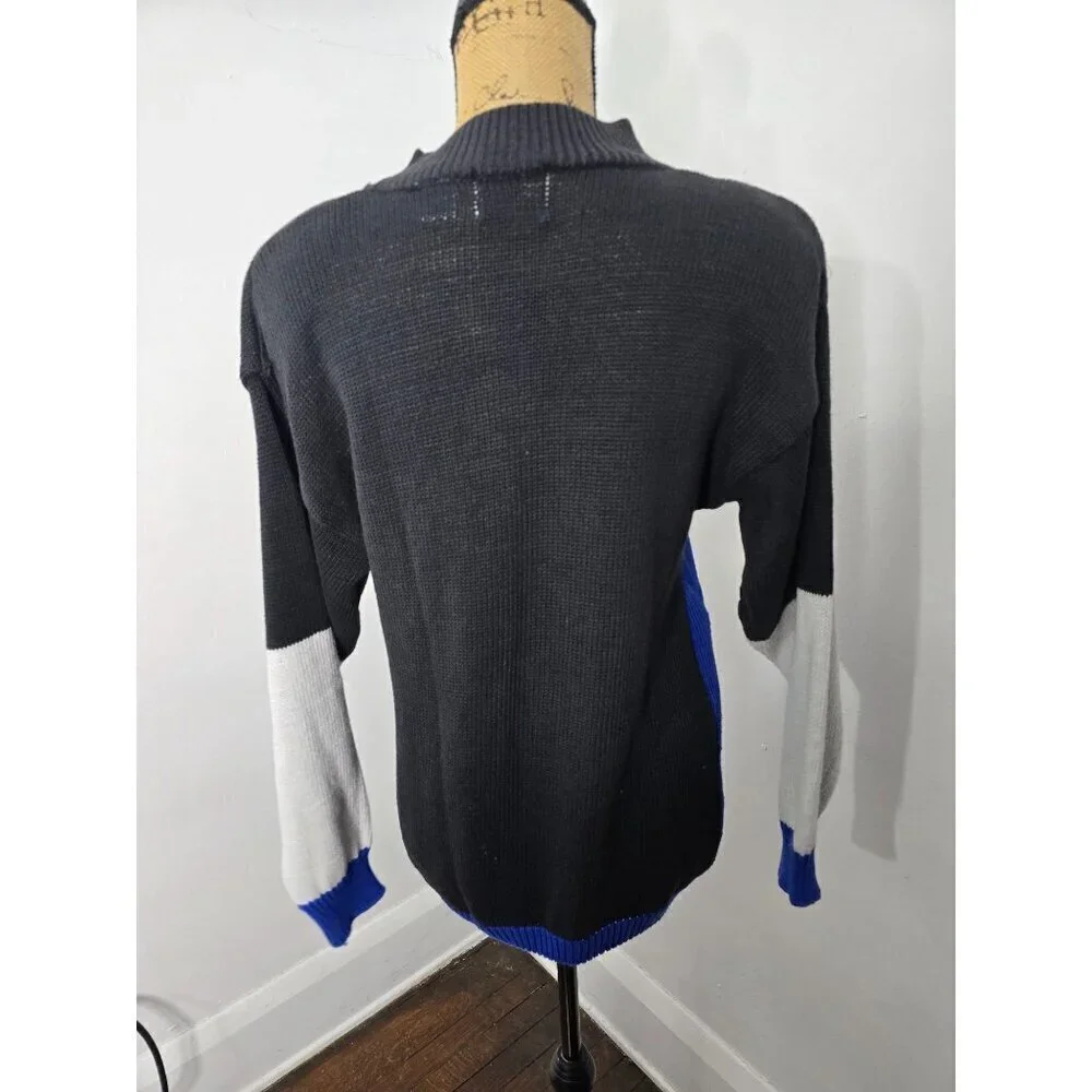 Vintage 90s Colorblock Sequin Sweater Chevron Maximalist